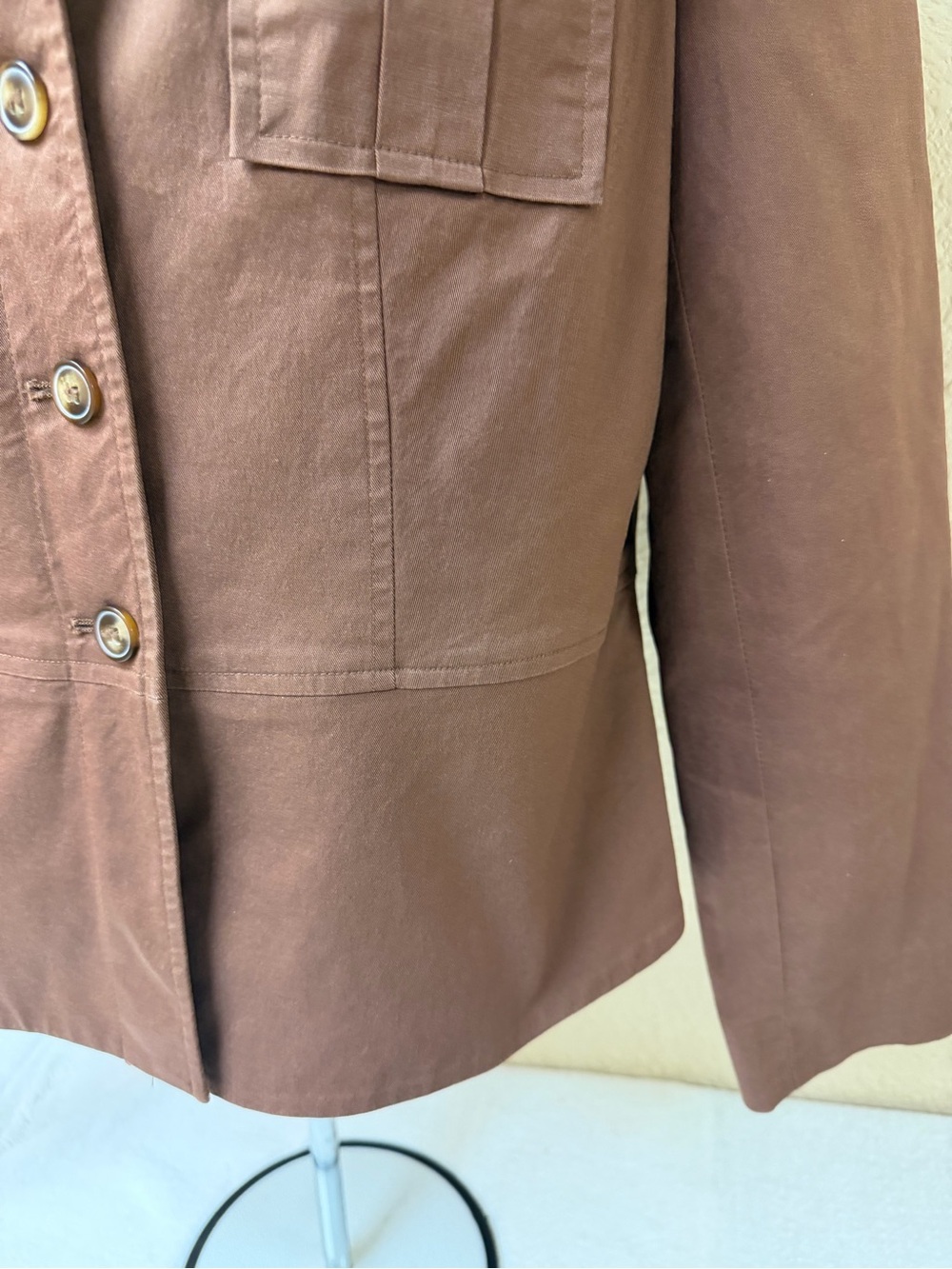 4/$20 Apostrophe Brown Utility Jacket with Button Front - Picture 5 of 7